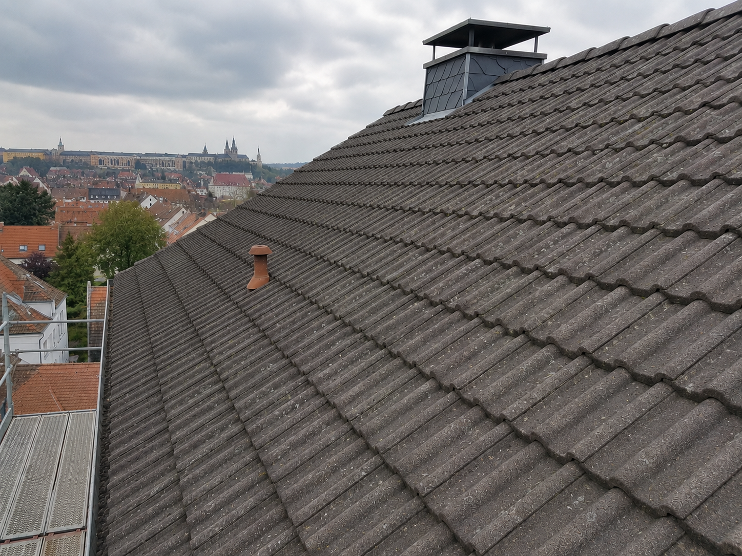 Leichter Algenbelag auf Dachziegeln – Stufe 1 Dachreinigung Anklam